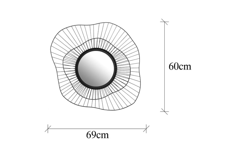 EURO FLORA Spegel Svart - Väggspegel