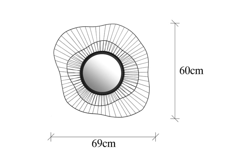 Euro Flora Spegel - Svart - Inredning & dekor - Speglar - Väggspegel