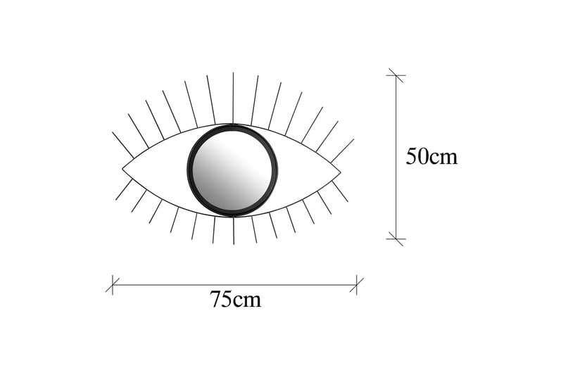 EVIL EYE Spegel Svart - Väggspegel