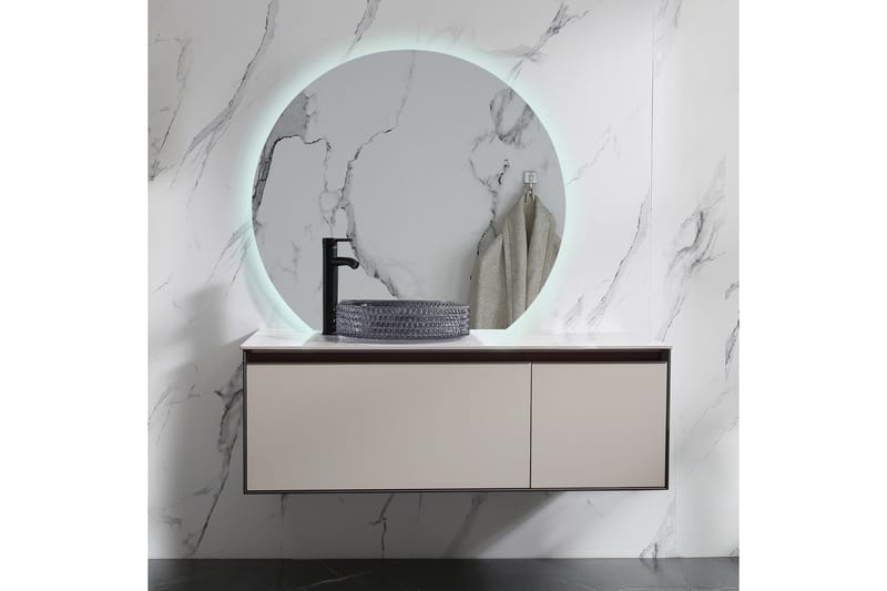Felicia Spegel med LED-belysning Rund 80 cm Silver - Inredning & dekor - Speglar - Väggspegel