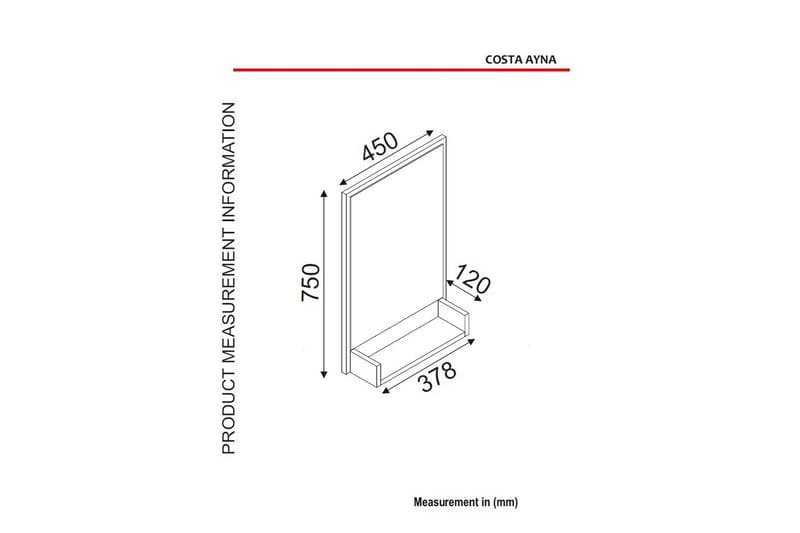 Kallina Spegel 75 cm - Beige - Inredning & dekor - Speglar - Väggspegel