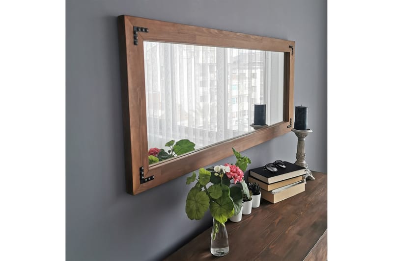 LENZIEMILL Dekorationsspegel 110 cm Valnöt - Inredning & dekor - Speglar - Väggspegel
