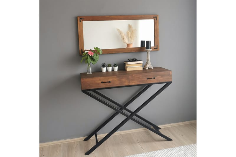LENZIEMILL Dekorationsspegel 110 cm Valnöt - Inredning & dekor - Speglar - Väggspegel