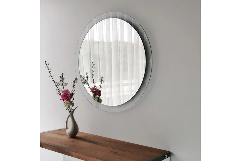 Lepinas Väggspegel Rund 65 cm, Härdat Glas