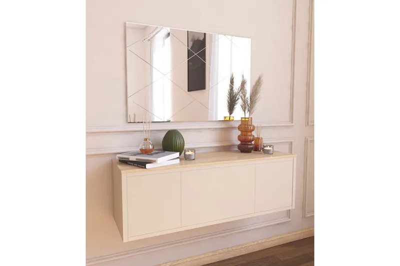 Lossa Spegel 50 cm Rektangulär, Vit