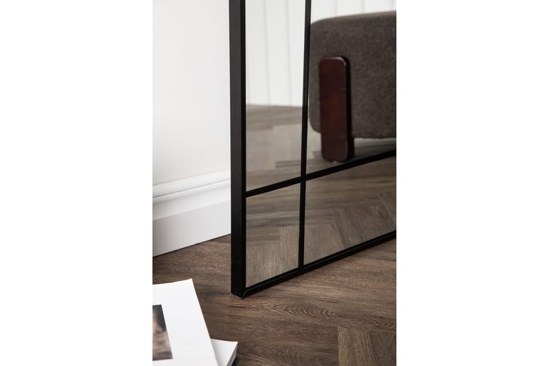 LOVIDA Spegel 193 x 67 cm Svart ram - Väggspegel - Helkroppsspegel