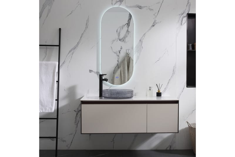 Olivia Oval LED-spegel med antifog-funktion 45x110cm Silver - Inredning & dekor - Speglar - Väggspegel