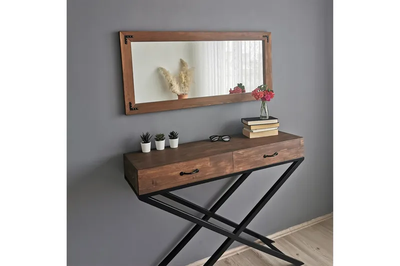 Oluwatise Dekorationsspegel 110 cm - Valnöt - Inredning & dekor - Speglar - Väggspegel