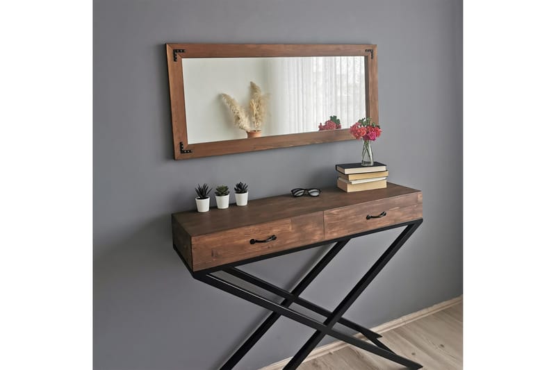 Oluwatise Dekorationsspegel 110 cm - Valnöt - Inredning & dekor - Speglar - Väggspegel