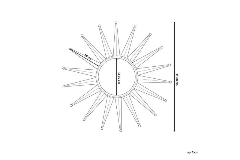 PERELLI Spegel 60 cm - Väggspegel