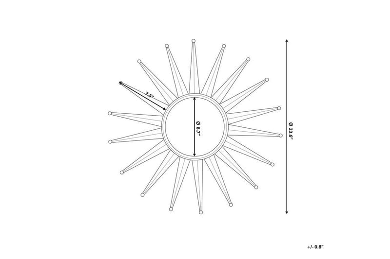 PERELLI Spegel 60 cm - Väggspegel