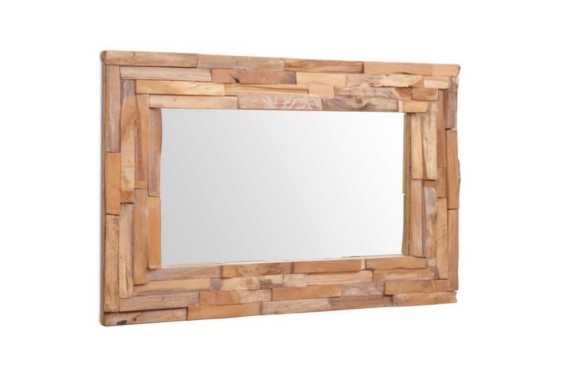 Prydnadsspegel teak 90x60 cm rektangulär - Brun - Inredning & dekor - Speglar - Väggspegel