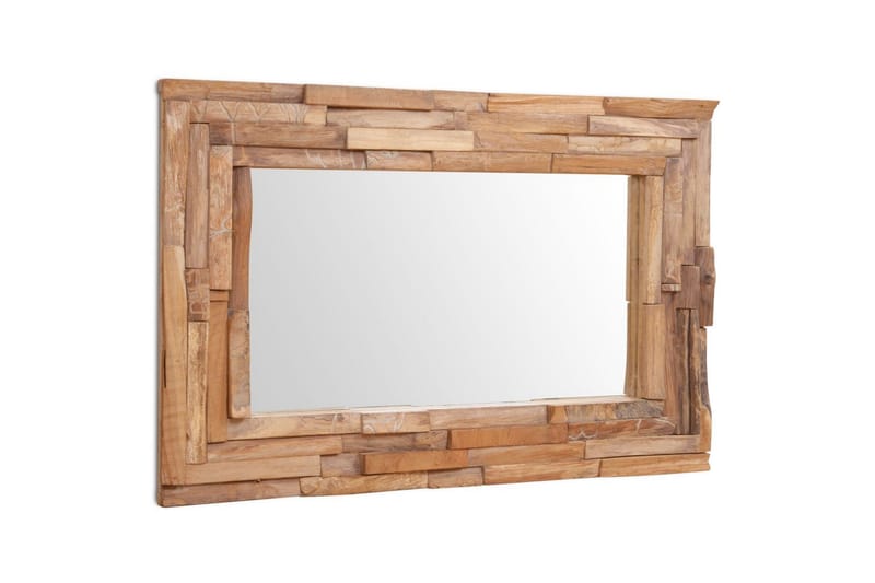 Prydnadsspegel teak 90x60 cm rektangulär - Brun - Inredning & dekor - Speglar - Väggspegel