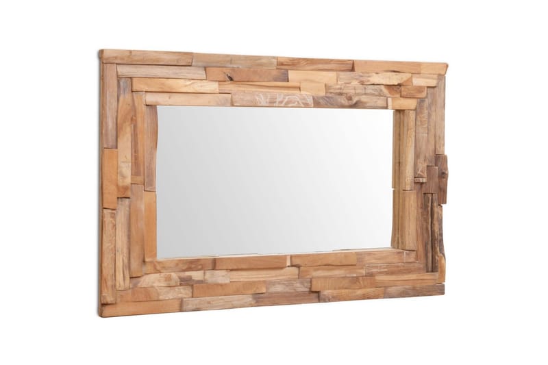 Prydnadsspegel teak 90x60 cm rektangulär - Brun - Inredning & dekor - Speglar - Väggspegel