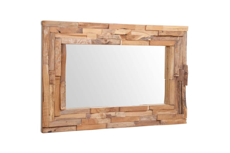 Prydnadsspegel teak 90x60 cm rektangulär - Brun - Inredning & dekor - Speglar - Väggspegel