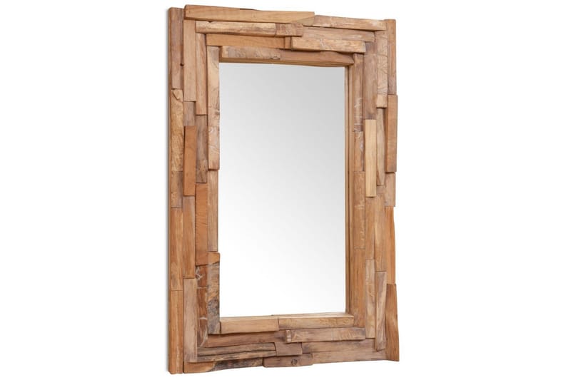 Prydnadsspegel teak 90x60 cm rektangulär - Brun - Inredning & dekor - Speglar - Väggspegel