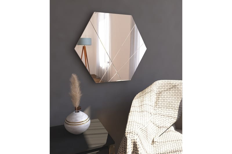 Rubby Spegel 70 cm Rektangulär Vit - Väggspegel