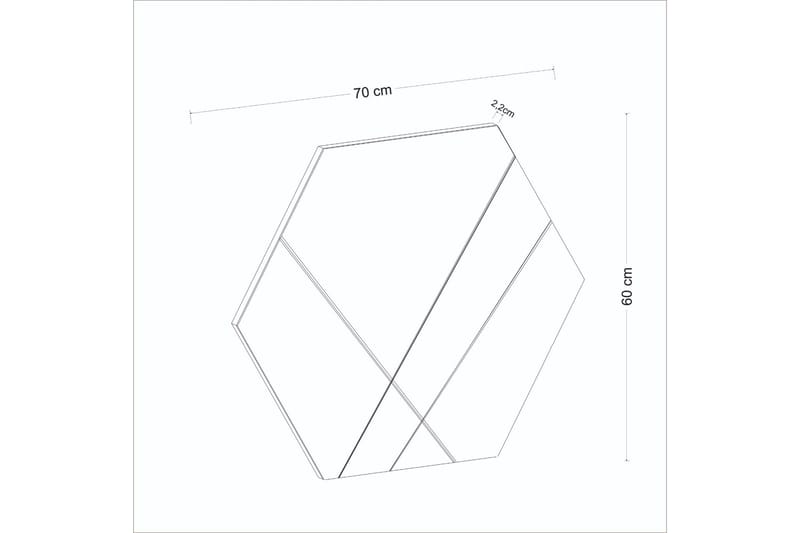 Rubby Spegel 70 cm Rektangulär Vit - Väggspegel