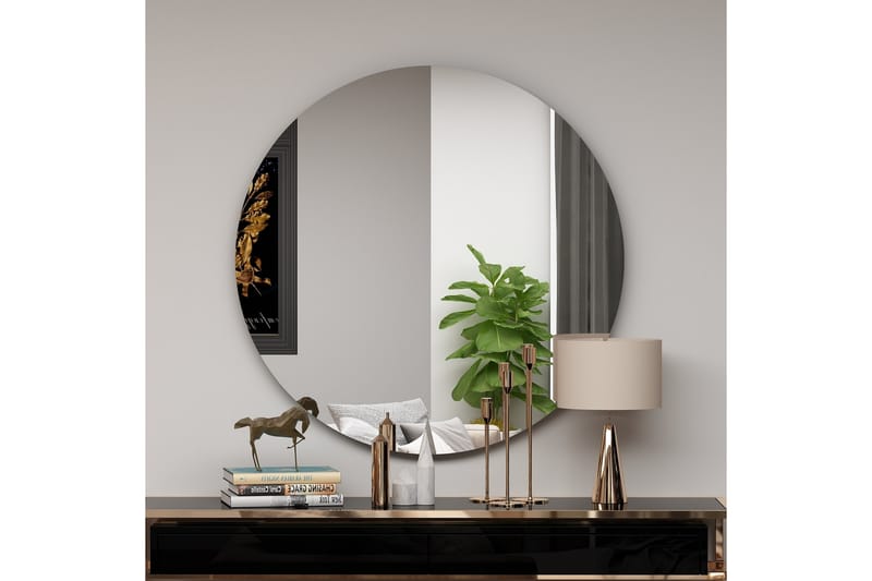 Rusan Spegel 70 cm Rektangulär Svart - Väggspegel