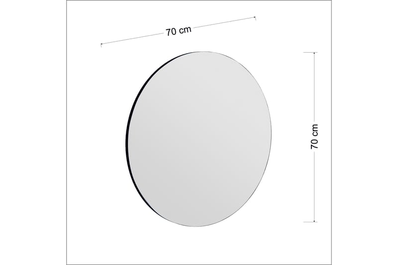 Rusan Spegel 70 cm Rektangulär Svart - Väggspegel