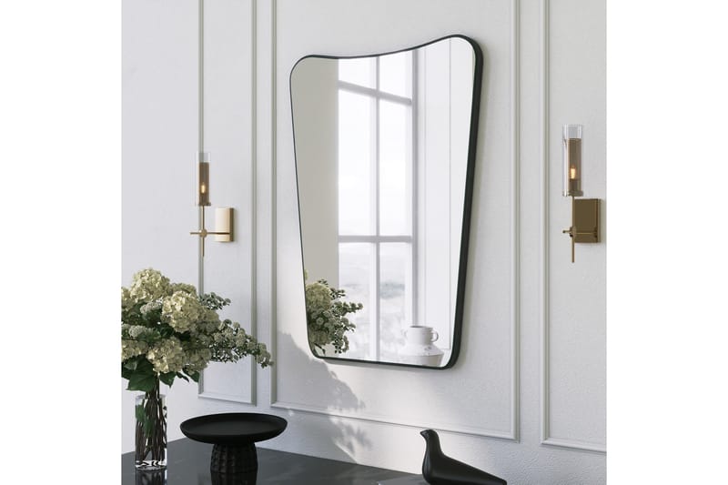 Sachin Spegel 50 cm Asymmetrisk Svart - Väggspegel
