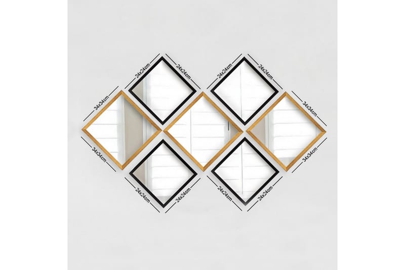 Sarata Spegel, Guld/Silver/Svart