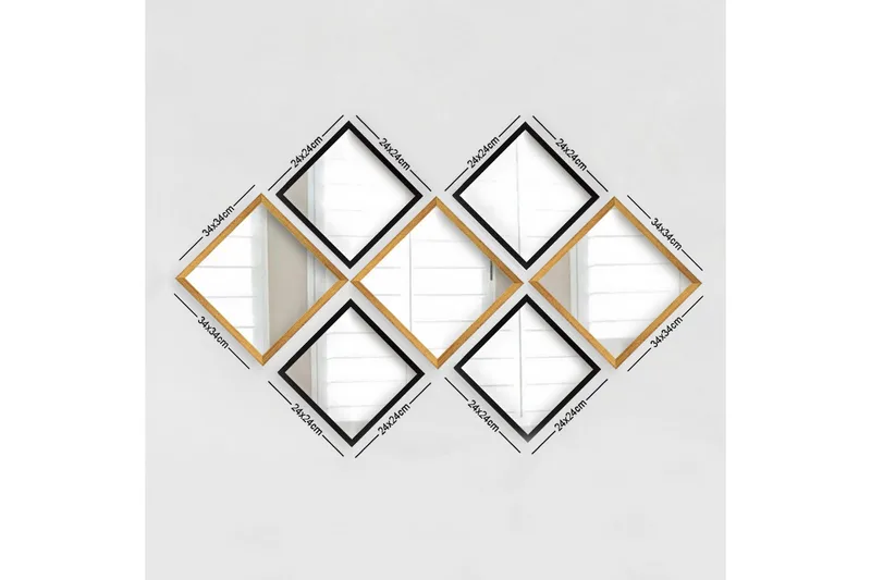 Sarata Spegel, Guld/Silver/Svart