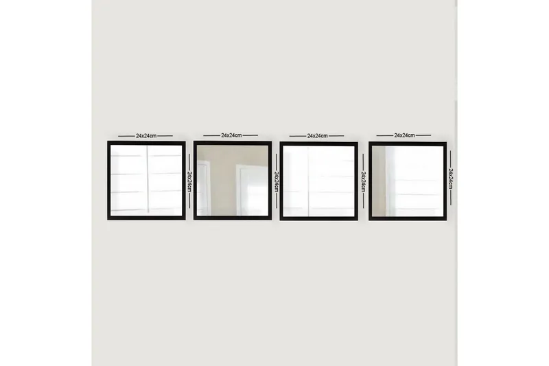 Sarata Spegel, Silver/Svart