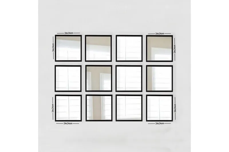 Sarata Spegel, Silver/Svart