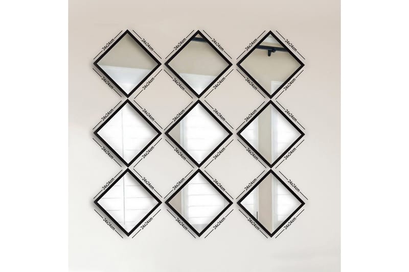 Sarata Spegel, Silver/Svart