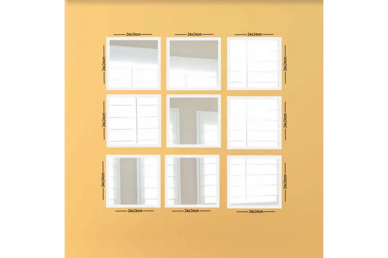 Sarata Spegel, Vit/Silver