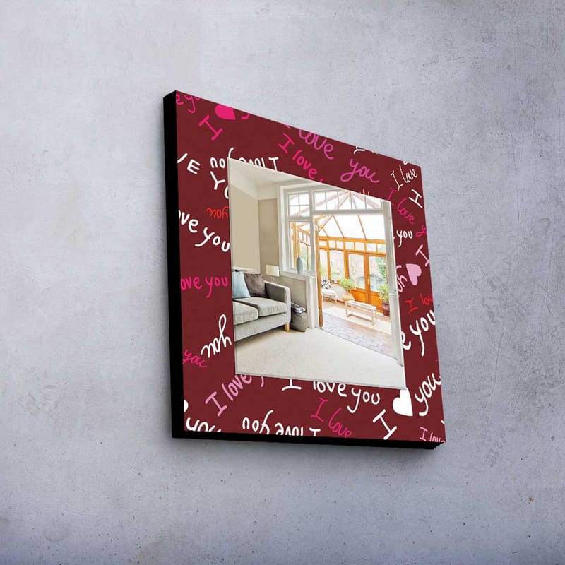SHAMARY Dekorspegel 50x50 cm Christmas Spegelglas/Tyg - Inredning & dekor - Speglar - Väggspegel