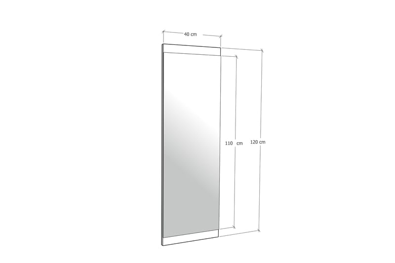 Spegel 40x120 cm - Svart - Inredning & dekor - Speglar - Väggspegel