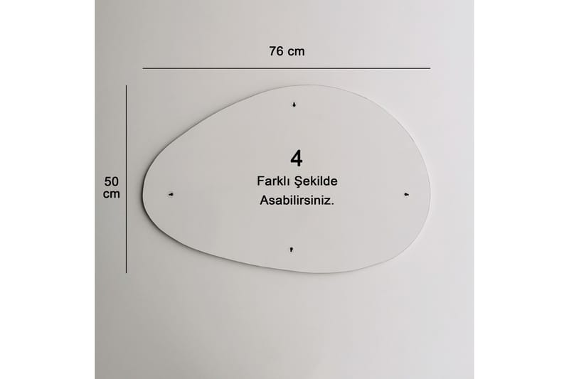 SPEGEL 50x76 cm Svart - Väggspegel