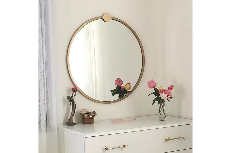 Spegel 60x60 cm - Guld - Inredning & dekor - Speglar - Väggspegel