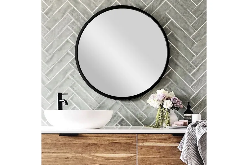 Spegel 60x60 cm - Metall/Svart - Inredning & dekor - Speglar - Väggspegel
