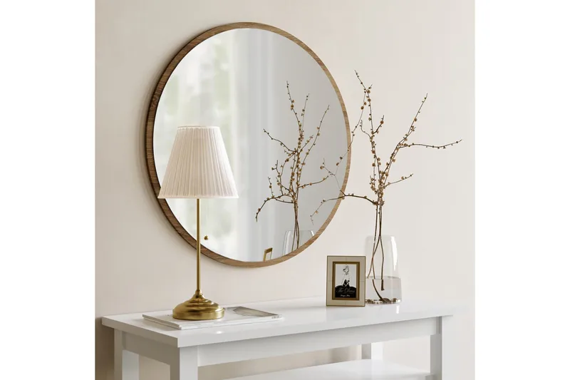 Spegel 60x60 cm - Valnöt - Inredning & dekor - Speglar - Väggspegel