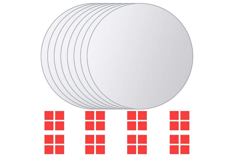 Spegelplattor 16 st runt glas - Silver - Inredning & dekor - Speglar - Väggspegel