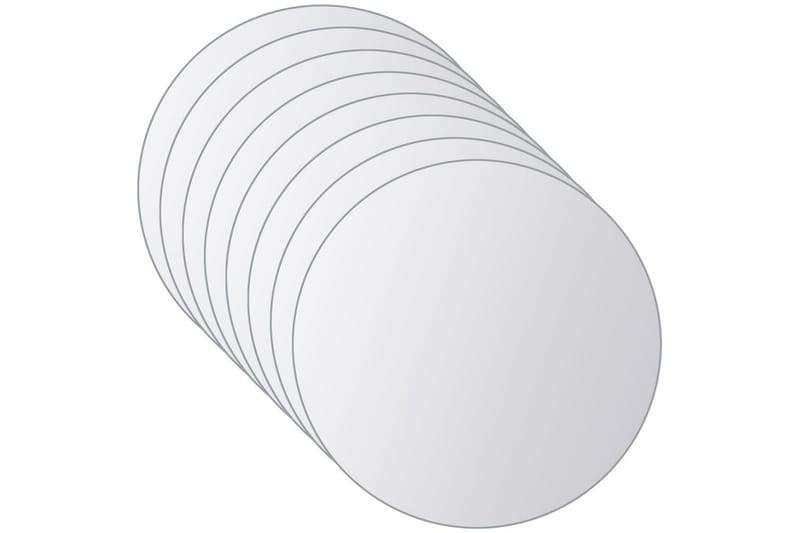Spegelplattor 8 st rund spegelglas - Silver - Inredning & dekor - Speglar - Väggspegel