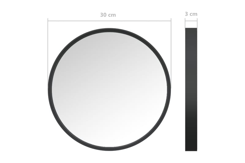 Väggspegel svart 30 cm - Väggspegel