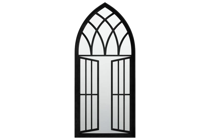 Trädgårdsspegel svart 100x45 cm järn för utomhusbruk - Svart - Inredning & dekor - Speglar - Väggspegel