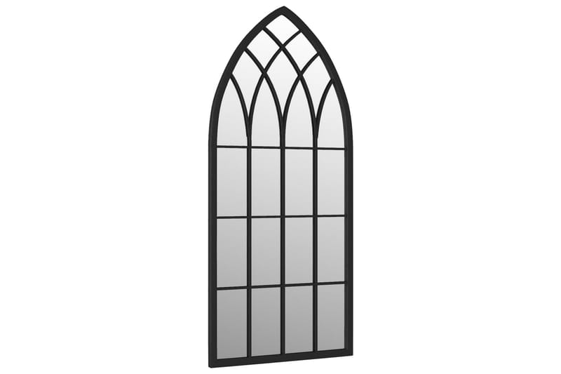 Trädgårdsspegel svart 70x30 cm järn för utomhusbruk - Svart - Inredning & dekor - Speglar - Väggspegel