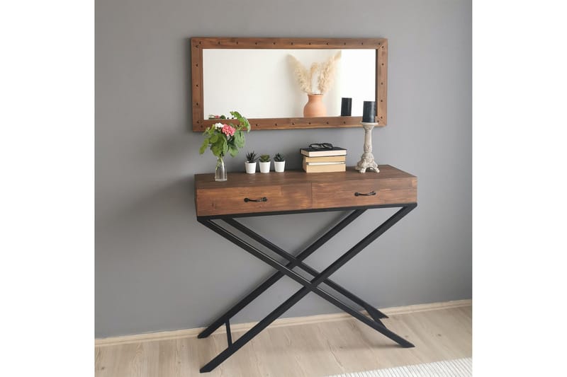 Trekell Dekorationsspegel 110 cm - Valnöt - Inredning & dekor - Speglar - Väggspegel