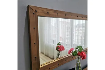 Trekell Dekorationsspegel 110 cm - Valnöt - Inredning & dekor - Speglar - Väggspegel