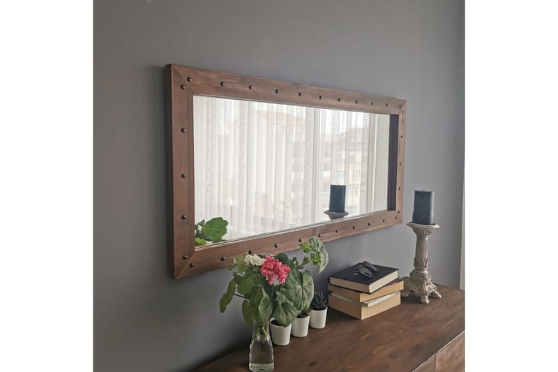 Trekell Dekorationsspegel 110 cm - Valnöt - Inredning & dekor - Speglar - Väggspegel