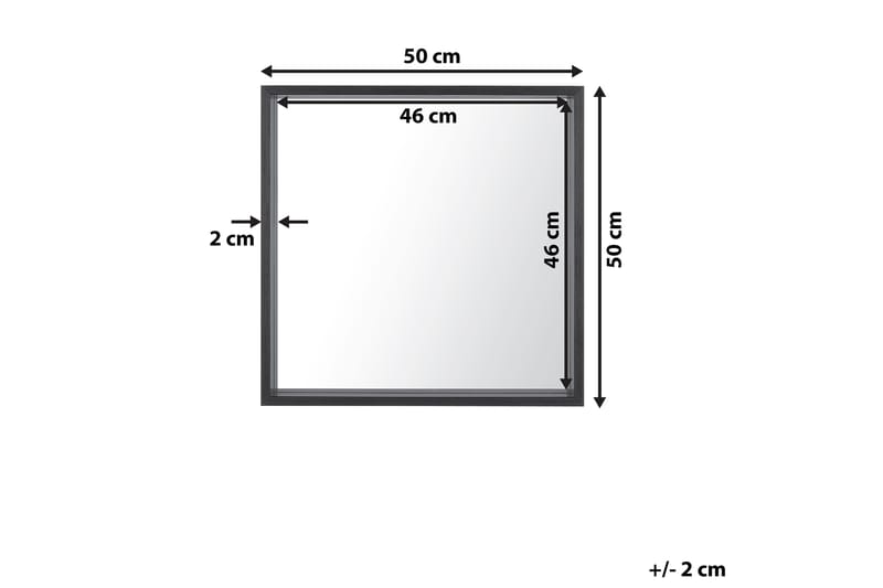 TREYSON Spegel 50x50 cm Svart - Väggspegel