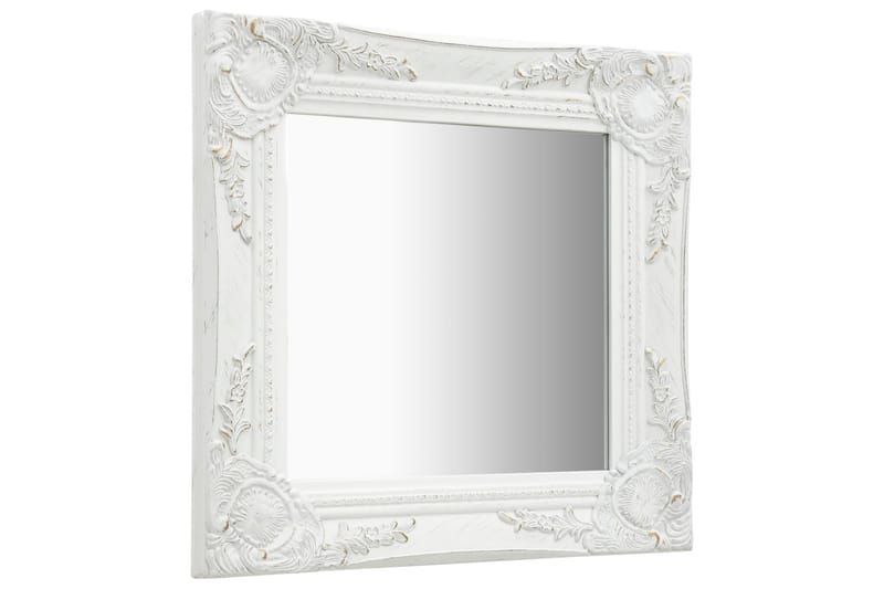 Väggspegel barockstil 40x40 cm vit - Inredning & dekor - Speglar - Väggspegel