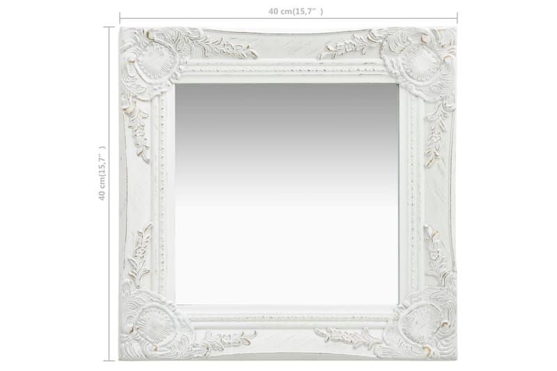 Väggspegel barockstil 40x40 cm vit - Inredning & dekor - Speglar - Väggspegel