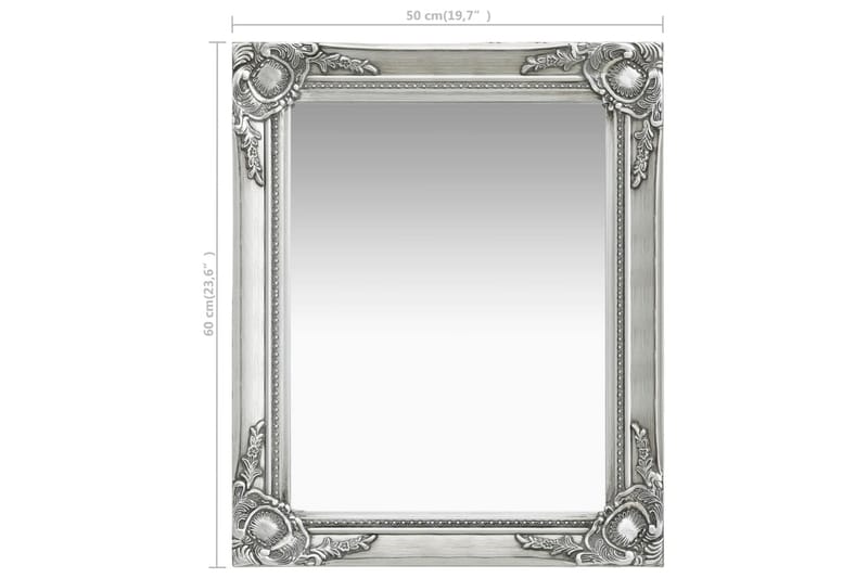 Väggspegel barockstil 50x60 cm silver - Inredning & dekor - Speglar - Väggspegel