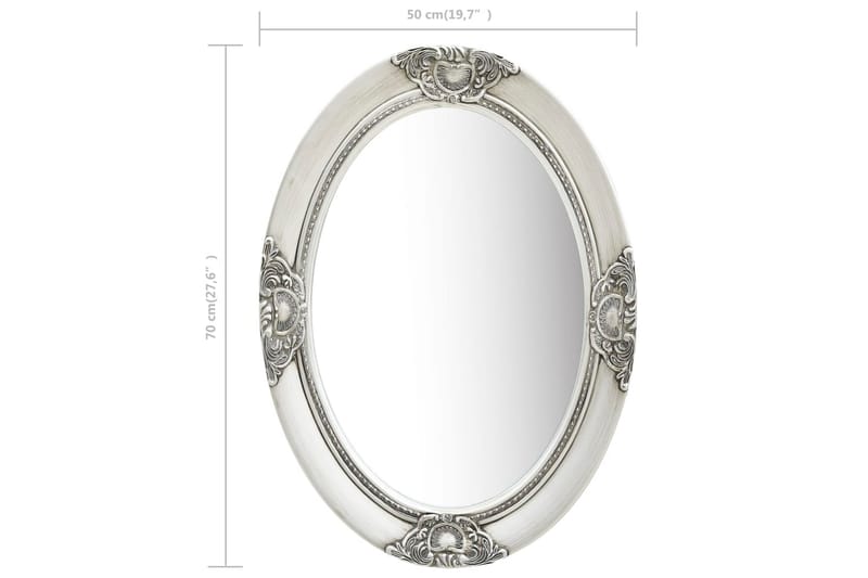 Väggspegel barockstil 50x70 cm silver - Inredning & dekor - Speglar - Väggspegel